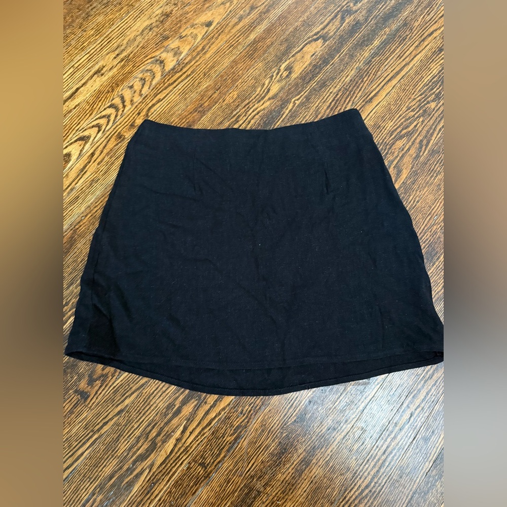 Princess Polly Black Linen Skirt - Size 6
